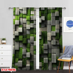 rideau moderne 3d imprimé vert gris polyester opacité panneaux decoration murale