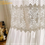 rideau dentelle blanc motif floral translucide moderne fenêtre salon chambre romantique voile