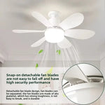 ventilateur lumière e27 blanc moderne minimaliste télécommande led silencieux chambre cuisine