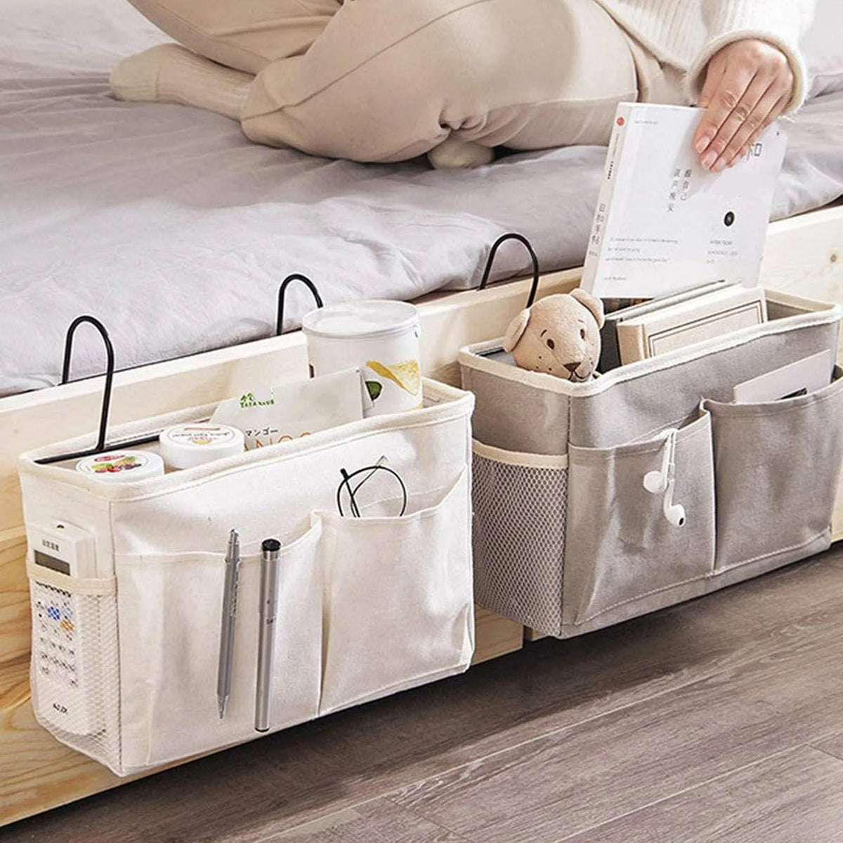 Sac rangement multi usages blanc rose bleu nuages souriants pliable moderne