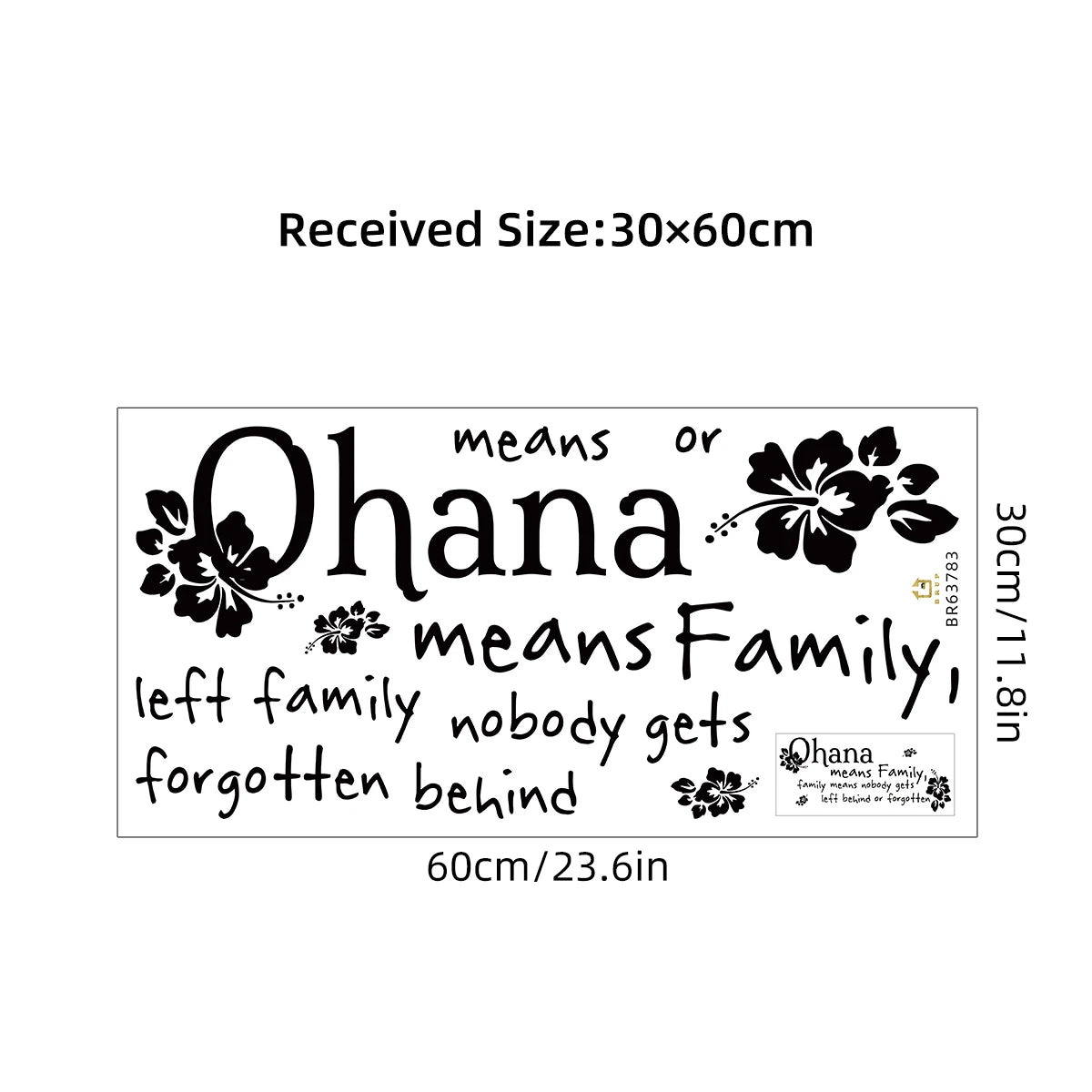 autocollant mural lettres fleurs hawaïennes noir typographique bébé livre peluche chambre enfants