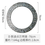 miroir rond mural blanc gris moderne décoration maison tapisserie plantes fixations