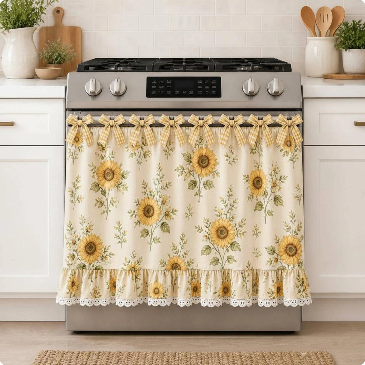 nappe four motif floral hydrangea sunflower rustique vintage volants decoratif tissu chambre cuisine