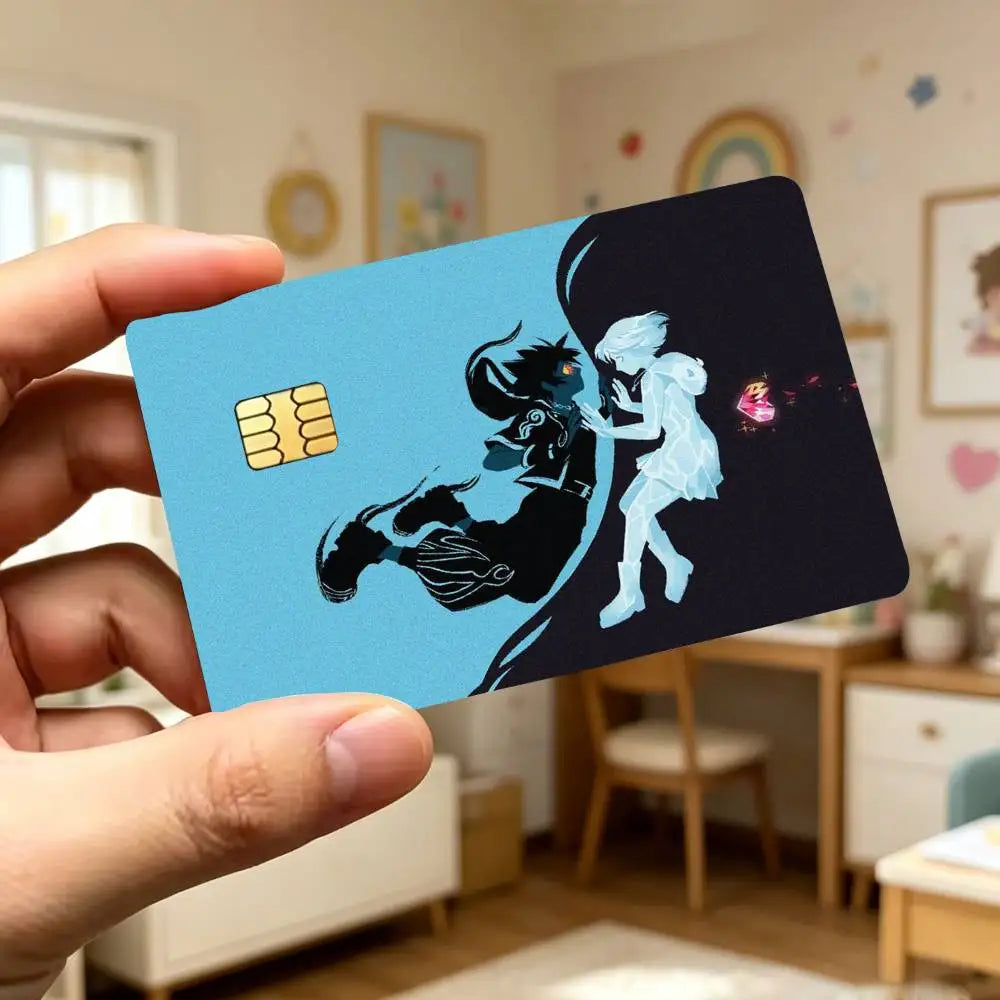 autocollants carte credit anime personnalisables anti rayures antipoussiere reflective 85.6x53.9mm