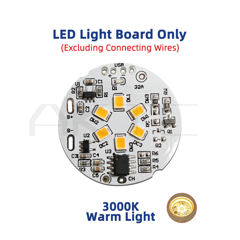 plaque led nuit blanc circulaire rechargeable controle tactile 3000k 6000k cct