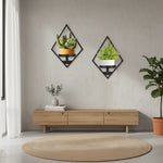 porte plantes mural noir moderne pot jaune assemblage facile gain place