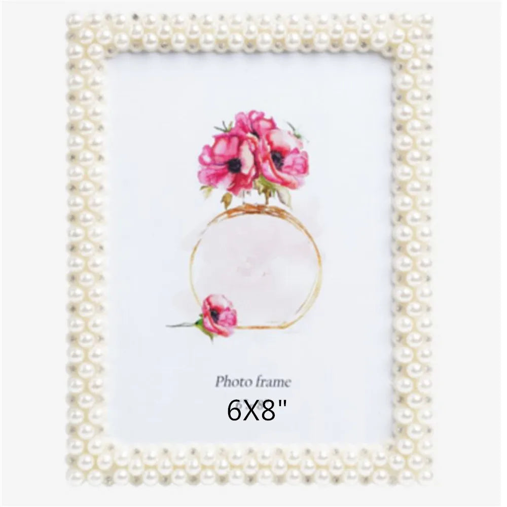 cadre photo blanc classique decoration maison anneaux fleurs 5x7 6x8