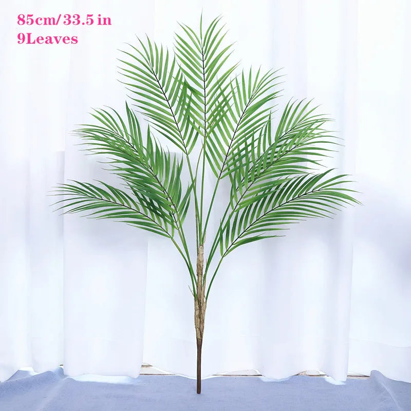 Plante artificielle palmier vert moderne 125cm feuilles plastique décoration intérieure extérieure