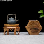 présentoir bois chinois traditionnel tasses thé stands empilables boîte ornements plantes vertes decoration