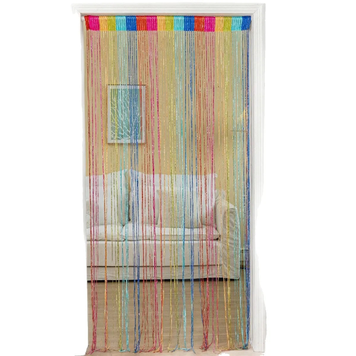 rideau multicolore moderne 2m 1m hiver été fête chambre scintillement opacité