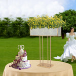 présentoir fleurs cristal moderne or blanc violet jaune 70x90cm table mariage deco centroil transparent