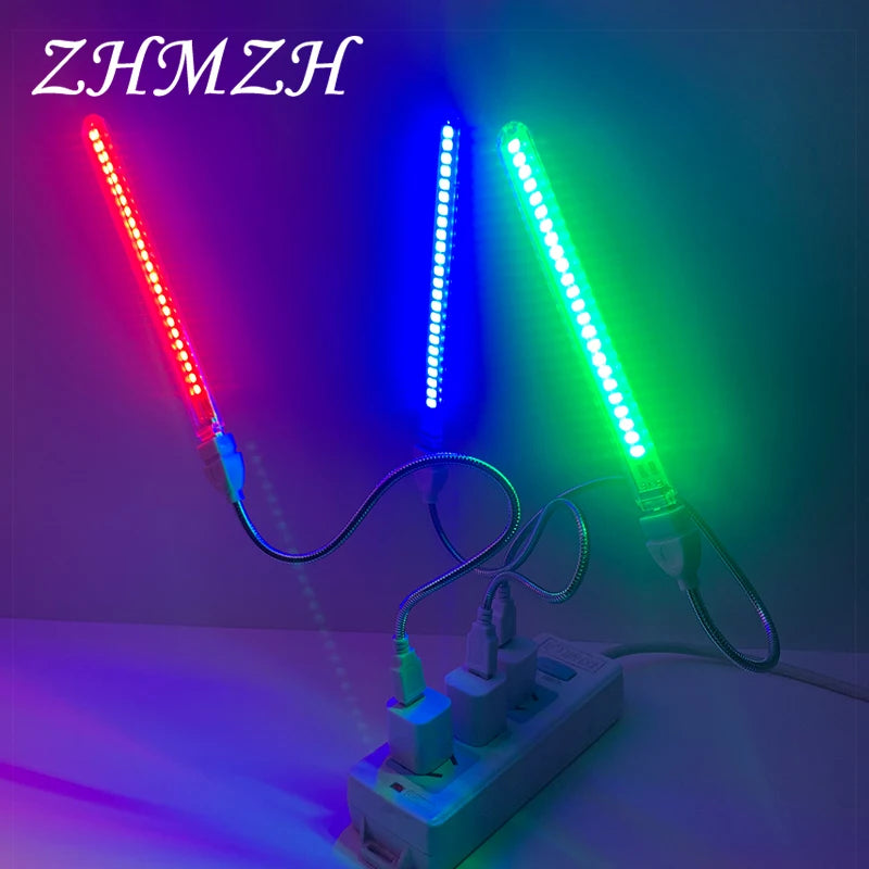 lampe led flexible 24leds couleurs variées adaptateur usb moderne compact clips inclusion câble boîtier