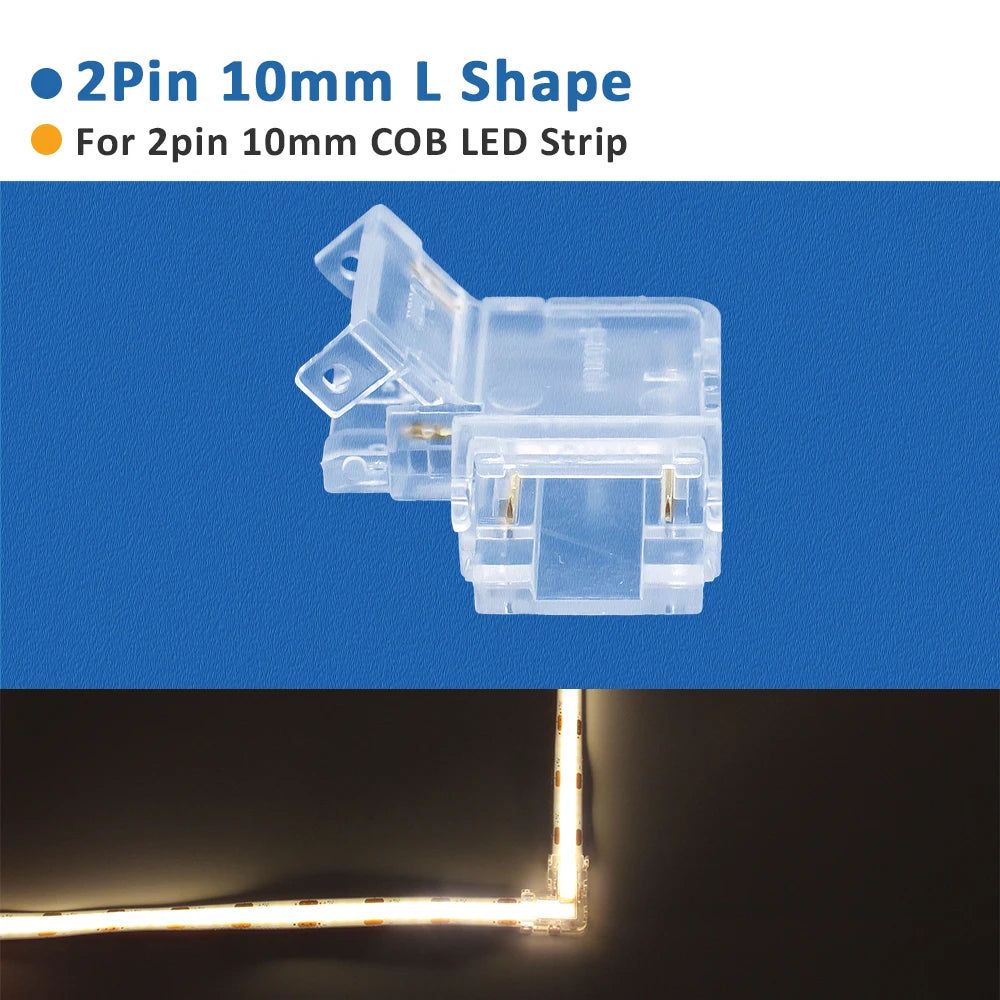 connecteurs led transparents 2pin 3pin clips câbles rgb cct cob 5v 12v 30v ul