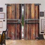 rideau rustique vintage pièces marron texture bois opalescent 100% polyester 75x166cm 105x230cm 130x210cm