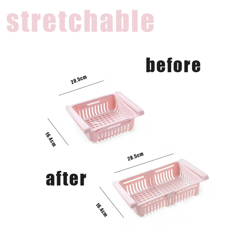 paniers rangement blanc rose bleu perforés modernes clips réfrigerateur storage rack adjustable cuisine