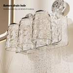 porte brosses dents gobelets transparent moderne texturé fixation suction salle bain