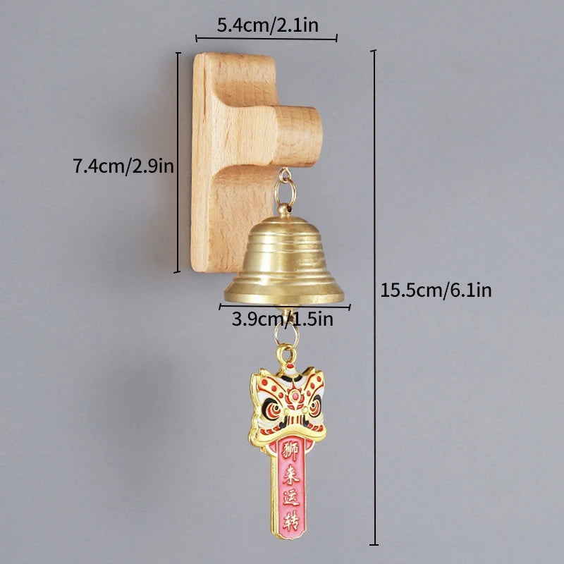 cloche porte or bois naturel papillon chinois deco classique wind chime fixations