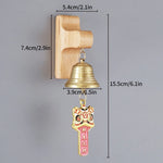 cloche porte or bois naturel papillon chinois deco classique wind chime fixations