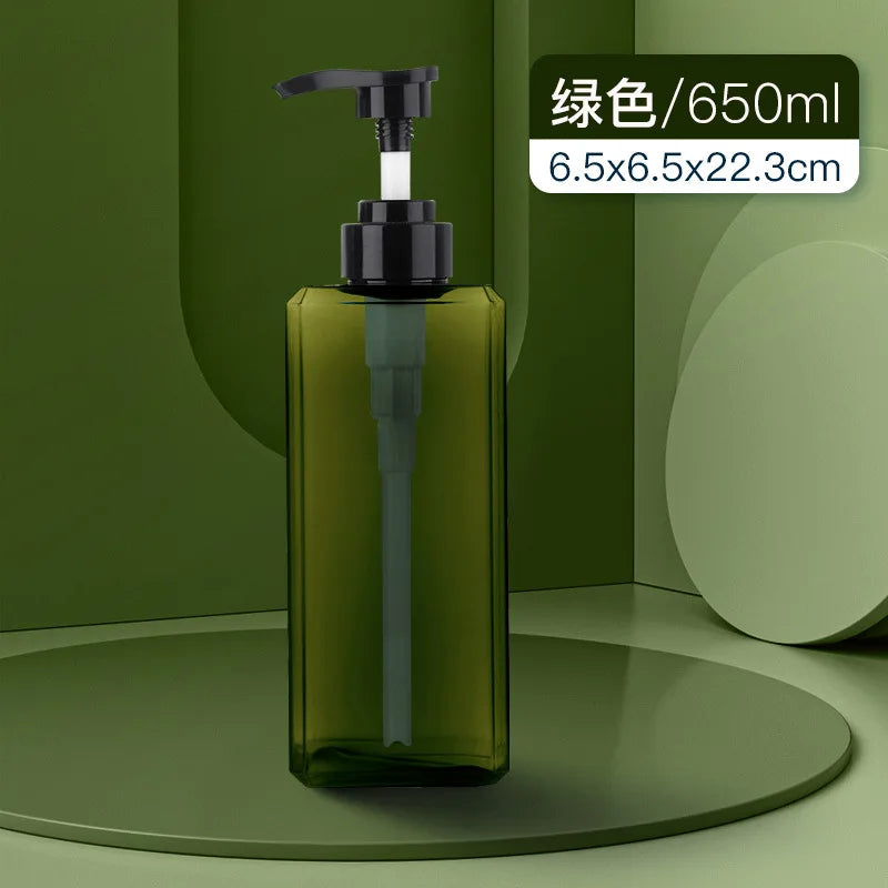 distributeur savon liquide vert foncé 250ml 450ml 650ml moderne minimaliste Pompe pression PETG transparent