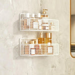panier mural noir maille métallique moderne rangement salle bain accessoires organisation cuisine maquillage produits