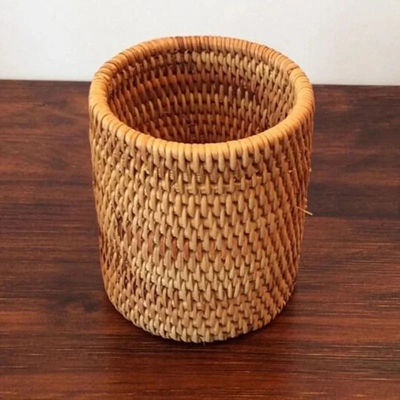 panier tressé rotin marron clair organisation cuisine rustique multifonctionnel almacenamiento