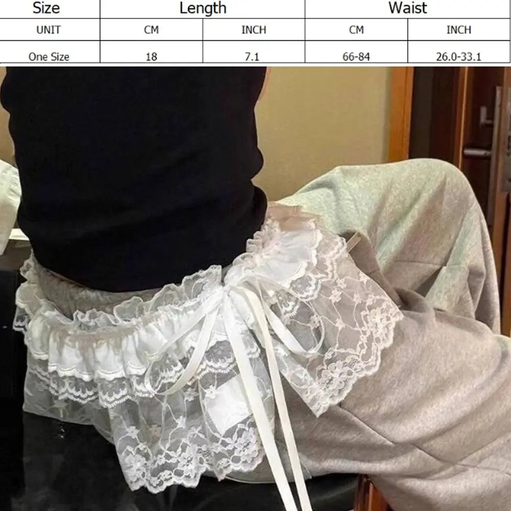 ceinture vintage dentelle noire blanc noeuds romantique extensible printemps été féminine median age