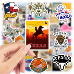 autocollants étanches vinyle thème texas drapeau cowboys paysages adhésifs opaques modernes variés multicolores adultes