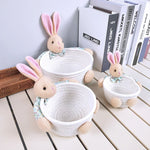panier rangement tissu coton peluche décorative cosmétiques jouets accessoires