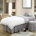 lit massage blanc beige rose gris marron uni moderne coussin tête pieds