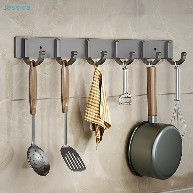 porte serviettes moderne adhésif noir minimaliste crochets aluminium multifonctionnels cuisine maison entree