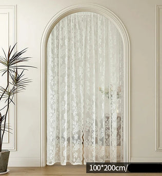 Rideau en dentelle blanche élégant pour arche intérieure, dimensions 100×200 cm