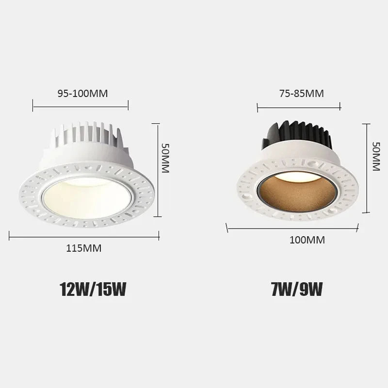 spots led encastrables sans bords blanc marron moderne 95 100mm 75 85mm led 4000k