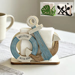 porte serviettes bois ancre thème marin welcome hilton head napkin holder deco table moderne