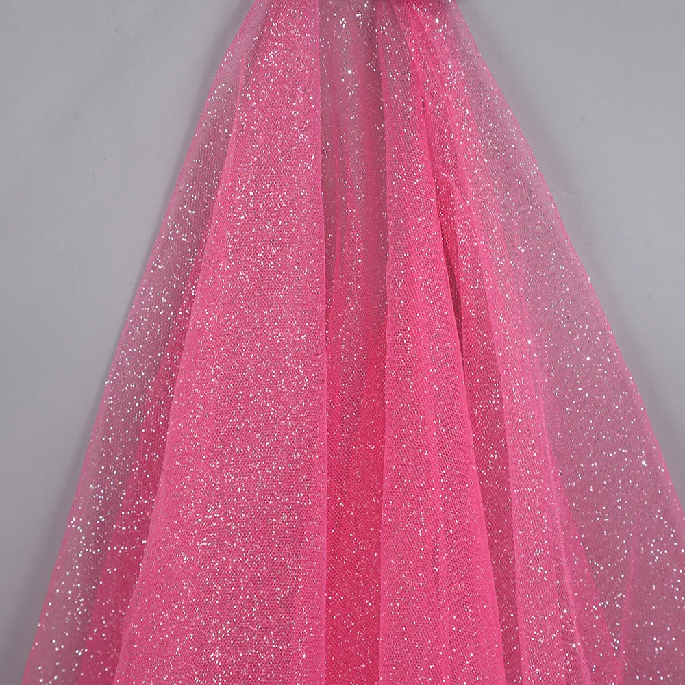 tulle pailleté transparent élégant noir blanc rose rouge vert jaune bleuclair festive
