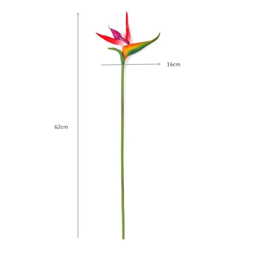 plantes artificielles oiseau paradis bouquet fleurs vert jaune orange rouge moderne décoration intérieur maison