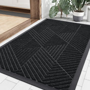 tapis d'entrée noir gris moderne antidérapant lavable taille 30x17 36x24 48x32