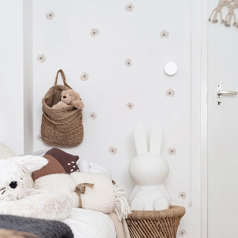 sticker mural fleurs rose simple moderne adhésif dimension 30cm chambre enfant décoration maison