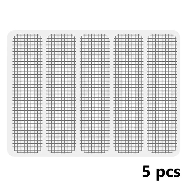sticker réparation moustiquaire adhésif gris argenté transparent filet carré anti insectes utilitaire fenêtre porte