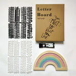 lettres bois arc ciel lettreboard moderne décoration festive planche messages messages colorés boîte rangement