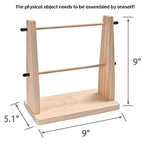 support rangement double niveau porte fil laine bois clair artisanal rustic multiple couleurs vis