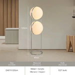 lampe sol moderne blanc sphères translucides intérieur salon chambre pied fixe métal