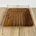 paniers rangement tressés rotin marron clair utilisation multiple réutilisable traditionnels opaques