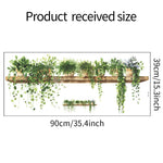 étagère murale moderne rustique bois naturel plante verte artificielle 90cm 39cm chambre salon