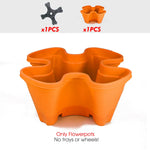 pots fleurs empilables moderne violet vert rose orange grille drainage roues pratiques