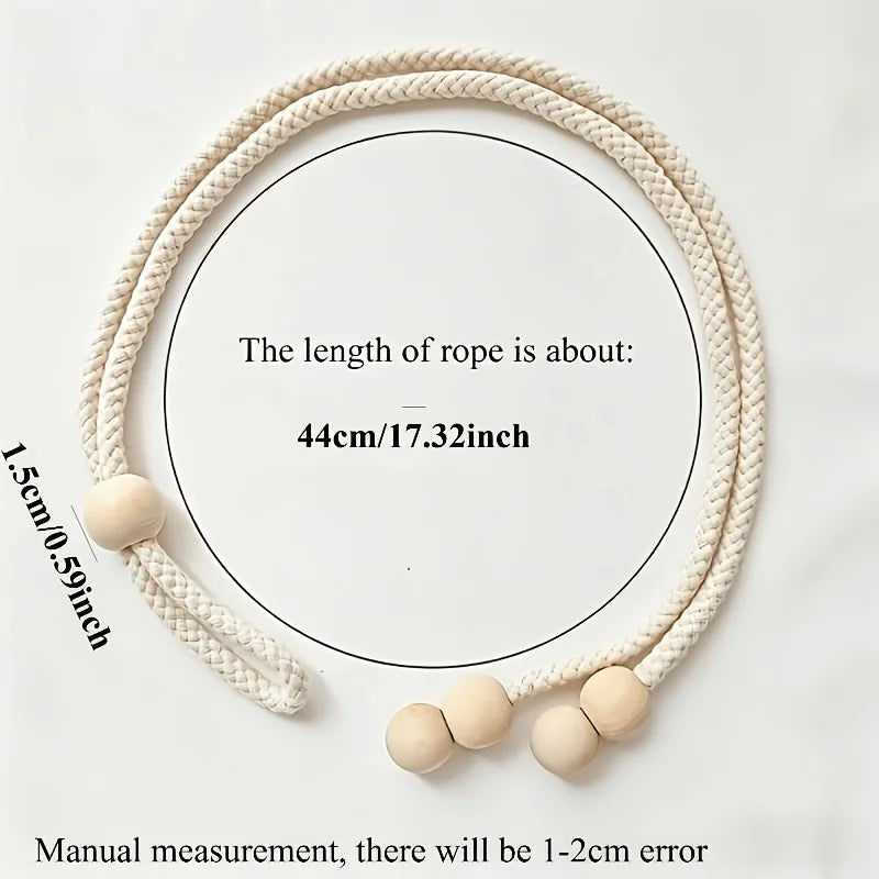 cordelette rideau tissée bois moderne beige adhésif boules crochet simple élégante