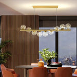 suspension lumineuse moderne boules translucides or blanc cuisine salon chambre