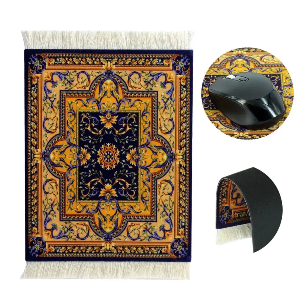 tapis souris ornements floraux rouge noir blanc adhésif artisanal multifonctionnel anti dérapant clavier mains