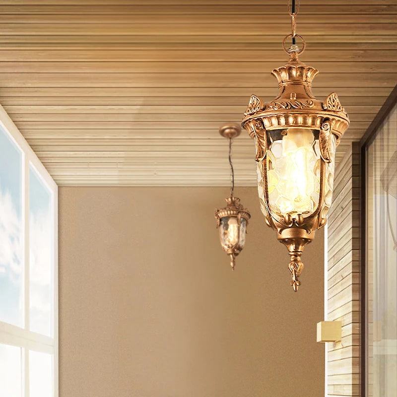 lampe suspendue pendentif bronze noir verre translucide classique baroque e27 chambre salon hall