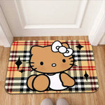 tapis dessin animé hello kitty carreaux rouge blanc salon chambre coucher mignon résistant décoloration