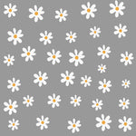 sticker mural fleur marguerite blanc jaune deco enfantine champetre pvc moderne decoration maison bricolage